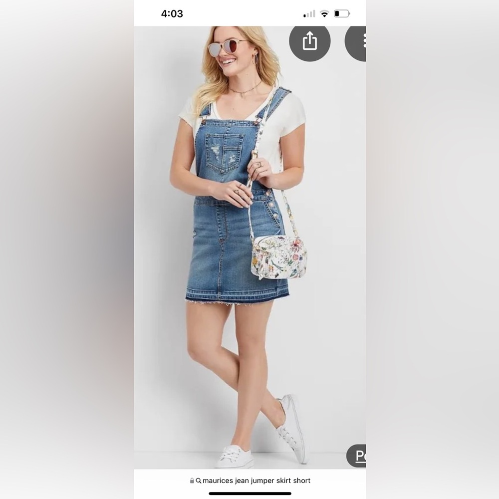 Maurices Denim Jean skirt overalls. Size XS